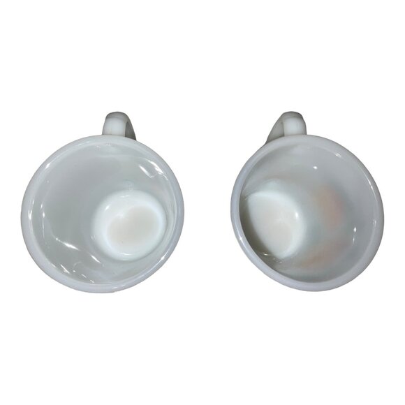 Fire King Milk Glass Mugs With Peach Design Set Of 2 Vintage Collectible - Picture 6 of 11